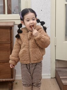 DAZY Jaket Lengan Panjang Lucu untuk Bayi Perempuan, Musim Gugur/Musim Dingin - Coffee Brown - View 6