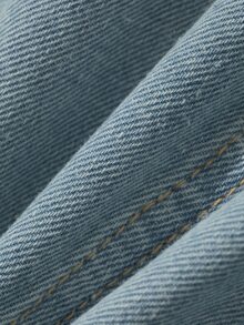 DAZY 女款刺繡設計寬鬆牛仔夾克外套 - 淺色水洗藍 - 查看 7