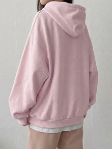 DAZY Women's Letter Print Casual Daily Sweatshirt - Pink - View 6