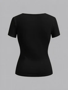 SHEIN EZwear 3件組女款素色V領短袖休閒T恤 - 彩色 - 查看 9