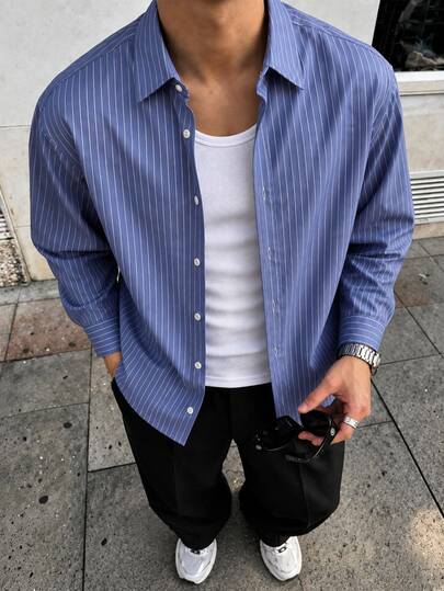 TONEVAULT Nueva camisa casual de manga larga para hombre