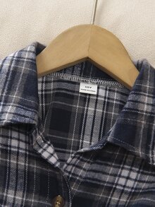 SHEIN 女童時尚休閒寬鬆慵懶長袖中長版上衣，適合日常穿著、秋季上衣、秋季、學校、外出、派對與演唱會 - 彩色 - 查看 3