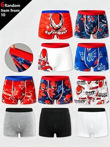 SHEIN 6PCS Young Boys Trunks - Multicolor - View 1