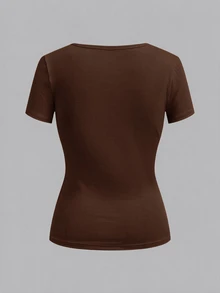 SHEIN EZwear 3件組女款素色V領短袖休閒T恤 - 彩色 - 查看 7