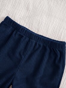 Cozy Pixies 新生兒熊圖案對比色 Polo 領長袖運動衫與長褲套裝 - 彩色 - 查看 7