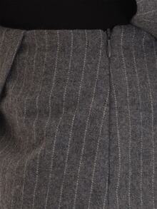 MUSEYN Grey Pinstripe Tailored Woven Wrap Detail Mini Shorts Versatile Everyday Date Night Chic New Season Fall - Grey - View 6