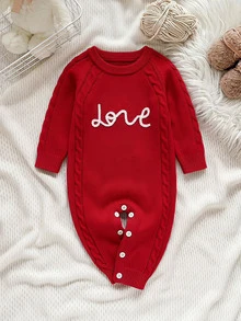 Cozy Pixies Baby Girl Baby Girl Casual Daily Cute Red Infant Autumn Winter Romper - Red - View 4