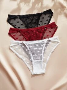 Charlaine Women's Lace Triangle Panties 3-Piece Set - Multicolor - View 1