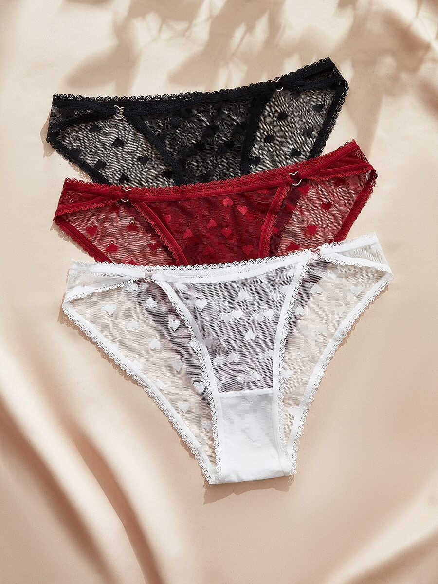 Charlaine Women's Lace Triangle Panties 3-Piece Set - Multicolor - View 1