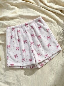 SHEIN Casual Underwear&Sleepwear 法蘭絨雲朵印花睡褲 - 彩色 - 查看 1