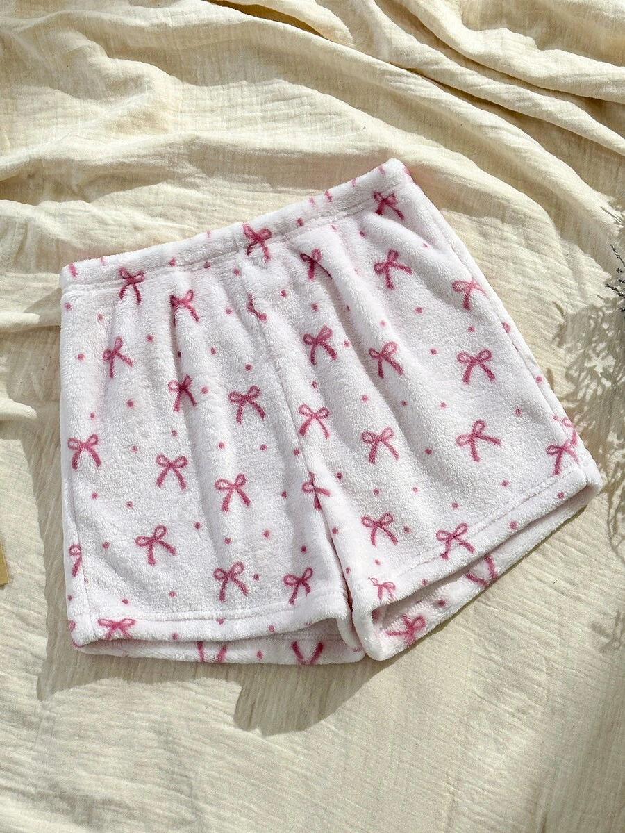 SHEIN Casual Underwear&Sleepwear 法蘭絨雲朵印花睡褲 - 彩色 - 查看 1
