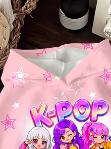 少女休閒可愛卡通女團 K-Pop 超級巨星亮星紮染厚實柔軟款 - 彩色 - 查看 3