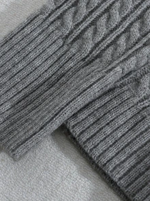 Sweetra Plus Size Women's Solid Color Casual Daily Cardigan - Grey - View 6