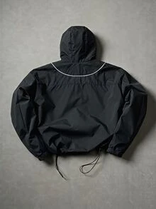 STYNVO 男士長袖拉鍊休閒連帽夾克 - 黑色 - 查看 2