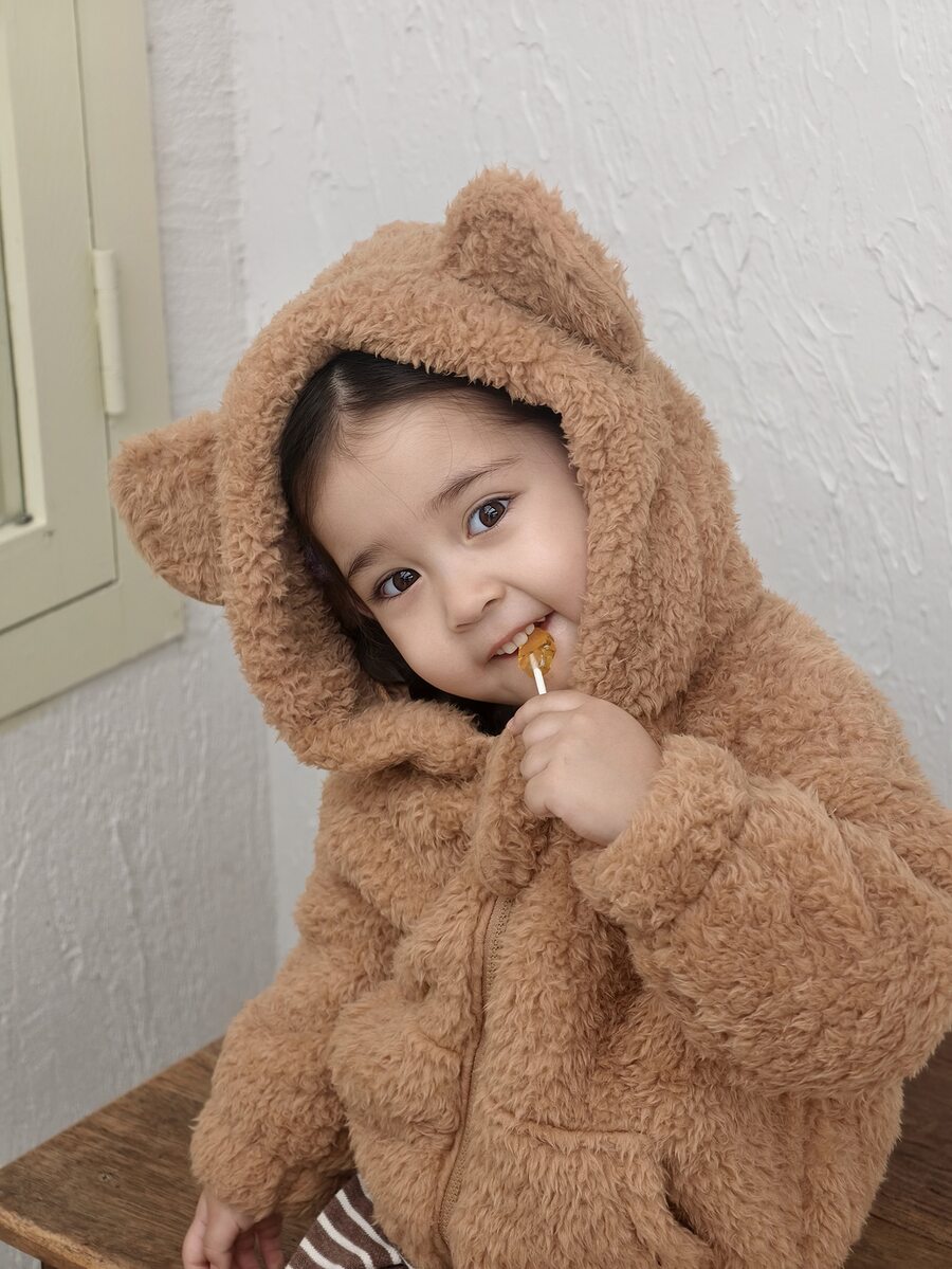 DAZY Jaket Lengan Panjang Lucu untuk Bayi Perempuan, Musim Gugur/Musim Dingin - Coffee Brown - View 1