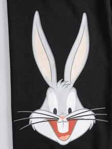 LOONEY TUNES X SHEIN Tween Boy Crew Neck Long Sleeve Sweatshirt And Sweatpants Casual Set - Black - View 7