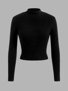 SHEIN EZwear 家庭套裝純色半高領保暖長袖T恤 3件組 - 彩色 - 查看 8