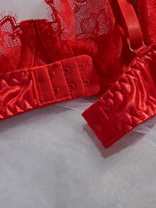 Crystal Vow 1pc Red Underwire French Romantic Women's Bra - Red - View 4