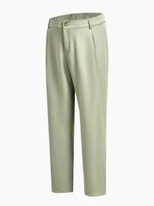 EASEVO Plus Size Men's Solid Color Long Sleeve Jacket And Pants Casual Suit Set - Green - View 3