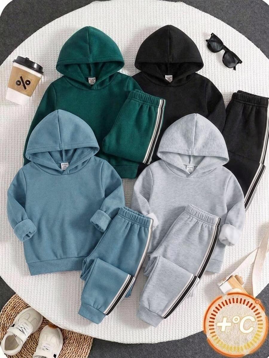SHEIN Kids 4pcs Pieces Young Boys Casual Cute Versatile Simple Print Solid Color Jogger Pants Elastic Waist Sweatpants All-Match Multi-Pack - Multicolor - View 1