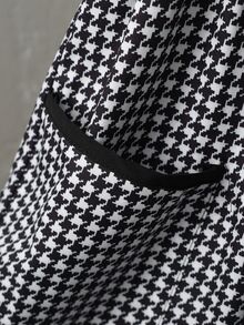 GlowEve Women's Peacock-Pattern Fabric High Waist Pocket Detail Straight Leg Pants Fall - Black and White - View 3