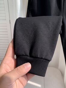 小男孩條紋拼色長袖運動衫與慢跑褲套裝 - 彩色 - 查看 4