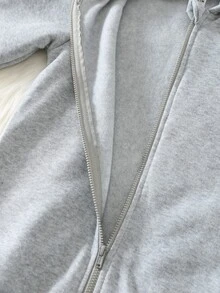 SHEIN 男嬰秋冬基礎簡約紅色、綠色、灰色抓絨內裡加厚連身衣，適合假期、聖誕節、萬聖節 - 彩色 - 查看 5