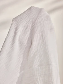 Ocili Women's Solid Color Pure Cotton Tie Strap Nightgown Loungewear Dress - White - View 8