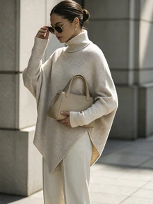SHEIN Women's Solid Color Casual Versatile Daily Long Sleeve Sweater - Apricot - View 3