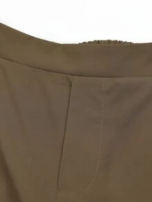 GlowEve 女款純色百褶上衣與長褲休閒日常兩件套 - 淡黃色 - 查看 6