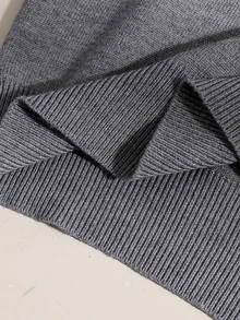 SHEIN Tween Girl Autumn/Winter New Gray Knit 2 Pieces Set, Half-Button Bow Cute Sweater With Double Layer Pleated Skirt, Soft Comfortable Fabric, Suitable For Layering With Coats And Jackets - Grey - View 9