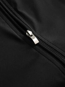 PAVTROS Jaket Pria Minimalis Warna Polos dengan Garis Reflektif, Pakaian Luar Bercahaya untuk Musim Gugur/Dingin - Hitam - View 8