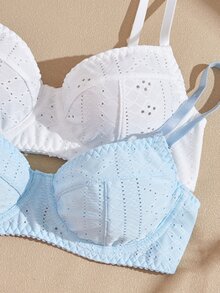 Lullawish Bohemian Romantic Pastoral Hollow Jacquard 2pcs/Set Women's Lingerie Bra - Multicolor - View 3