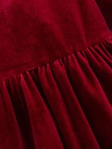SHEIN Young Girls Christmas Dress, Kids Parent-Child Matching Style - Red - View 5