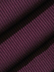 Dazy Plus 2pcs Solid Color Casual Autumn/Winter New Long Pants Loungewear Set - Violet Purple - View 6