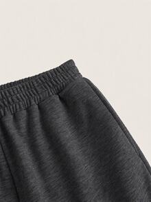 SHEIN EZwear 2件裝黑色與灰色大尺碼女款綁帶腰長褲 - 灰色 - 查看 3