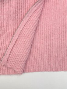 StreetHx Women's Sweet Zipper Hooded Sweater And Drawstring Waist Knit Pants Set - Pink - View 7