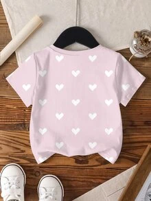 Peppa Pig X SHEIN Young Girl Cartoon Print Short Sleeve T-Shirt, Casual - White - View 2