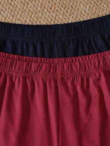 SHEIN 男士極簡短袖上衣與短褲家居服 4 件套 - 彩色 - 查看 5