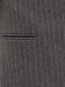 MUSEYN Grey Pinstripe Tailored Woven Wrap Detail Mini Shorts Versatile Everyday Date Night Chic New Season Fall - Grey - View 8
