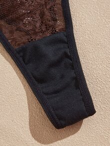 Lullawish Bohemian Style Women's Lace Contrast Color Lingerie Set, 2 Pieces - Multicolor - View 5