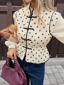 Serisse Women's Polka Dot Casual Versatile Winter Padded Coat - Multicolor - View 6
