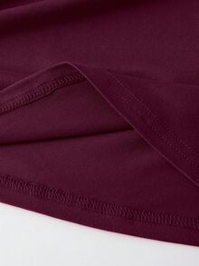 Linhara CURVE Plus Size Women's Solid Color V-Neck Short Sleeve Casual Versatile T-Shirt - Purple - View 3