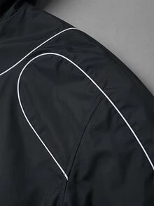 STYNVO 男士長袖拉鍊休閒連帽夾克 - 黑色 - 查看 4