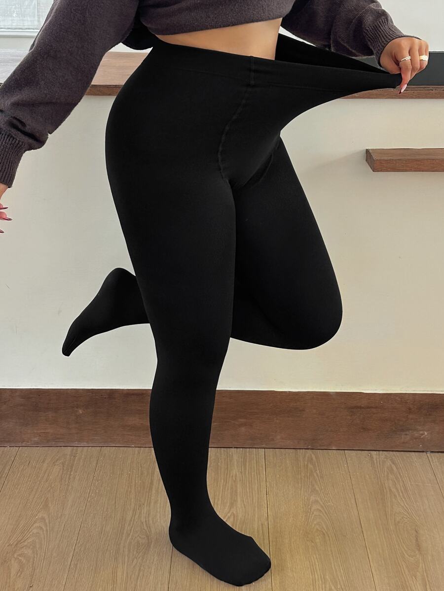 Dazy Plus Legging Elastis Pelangsing Ukuran Besar, Warna Hitam Baru Musim Semi/Musim Gugur - Hitam - View 1