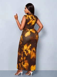 SOLERSUN Plus-Size Women's Slim-Fit Dress Suitable For Daily Commuting, Shopping, Parties, And Gatherings. - Multicolor - View 8