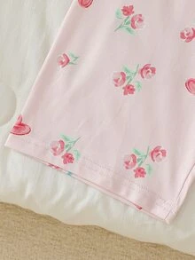 SHEIN 4PCS Tween Girls Pajamas - Pink - View 5