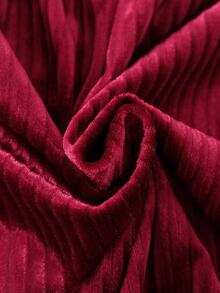 Baby Girl Autumn/Winter Christmas Burgundy Korean Fleece Round Neck Ruffle Long Sleeve Waist-Cinching Dress, Versatile And Comfortable - Burgundy - View 7