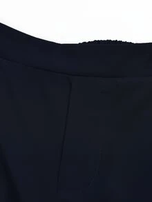 GlowEve Women's Solid Color Pleated Top And Pants Casual Daily 2 Pieces Set - Navy Blue - View 6