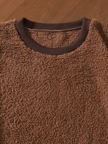 EverLounge Men's Plush Casual Loungewear Top - Brown - View 6
